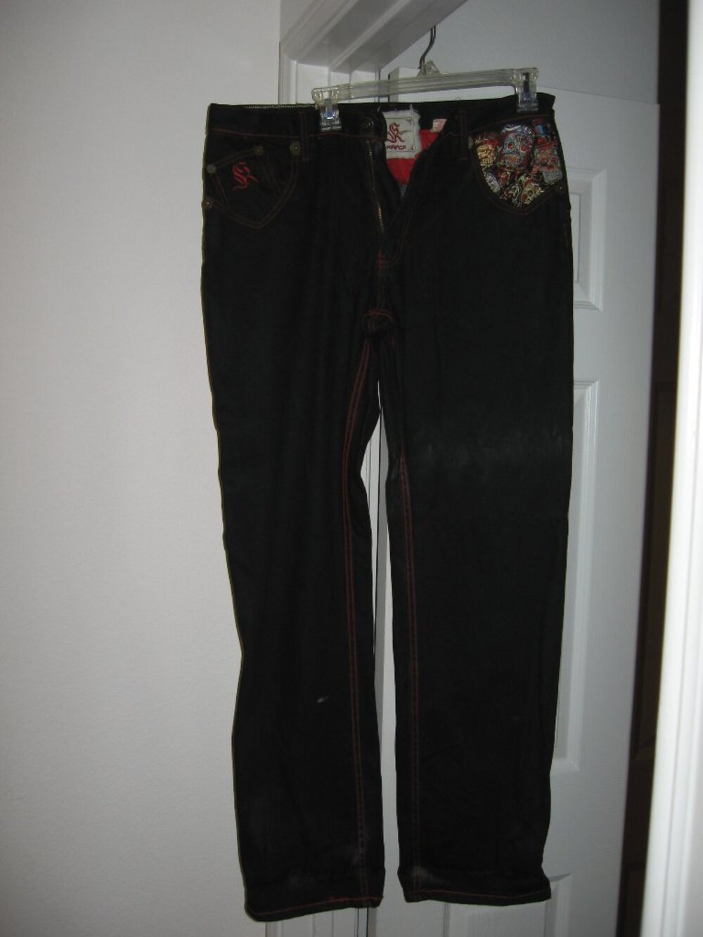 Kanji Dia De Los Muertos Vintage Jeans 34x34